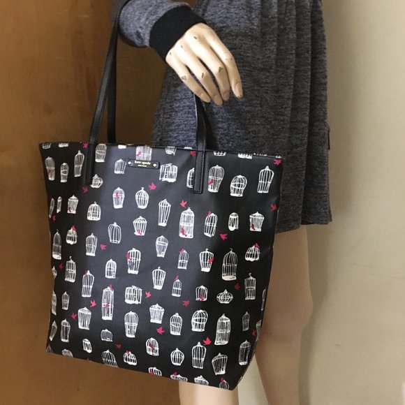 SOLD! Kate SPADE BON SHOPPER Large Birdcage Tote - Picture 5 of 16